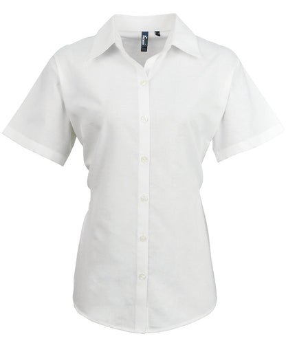 Premier Women's signature Oxford short sleeve shirt White