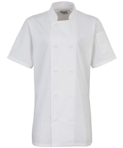 Premier Women's short sleeve chef's jacket White
