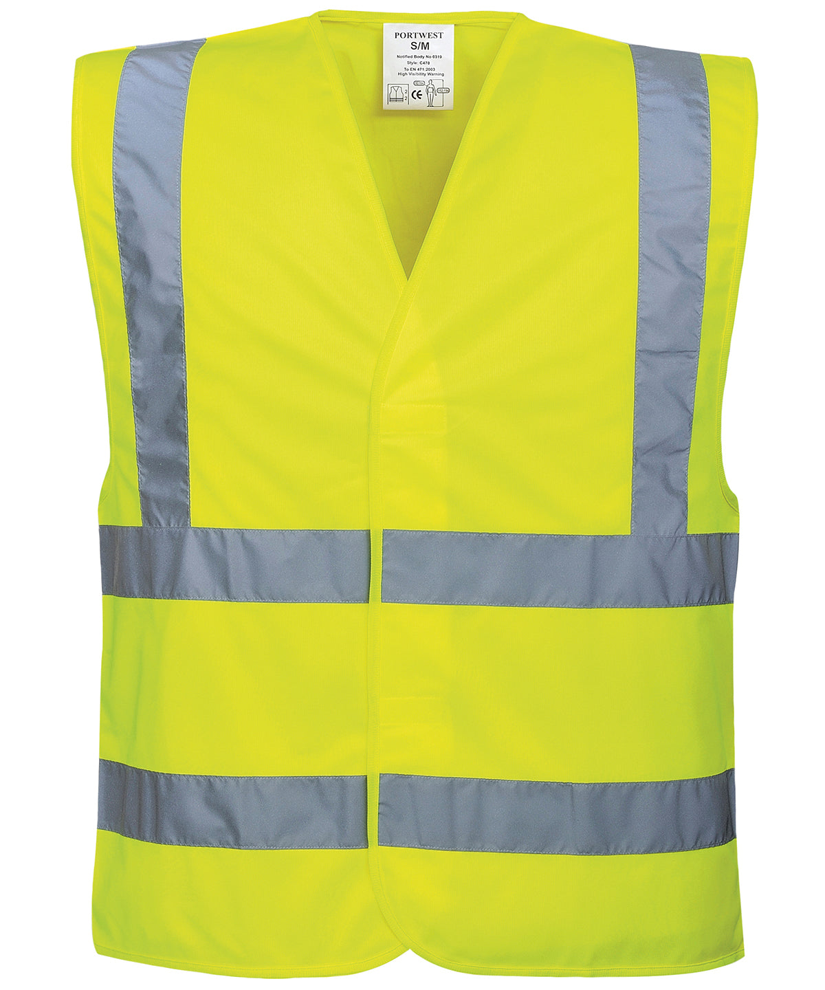 Portwest Hi-vis two-band-and-brace vest (C470) Yellow