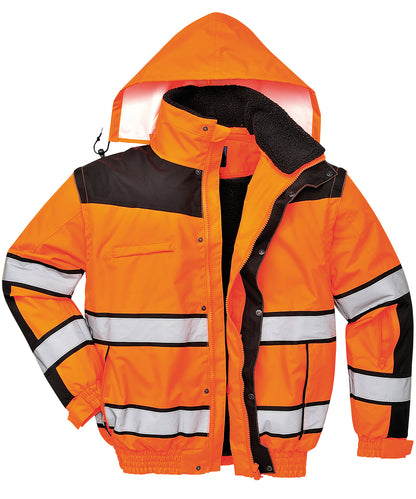 Portwest Hi-vis classic bomber jacket (C466) Orange/Black