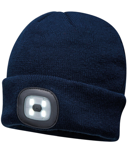 Portwest Beanie LED headlight USB rechargeable (B029) Navy