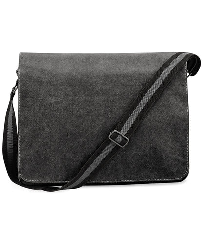 Quadra Vintage canvas despatch bag Vintage Black
