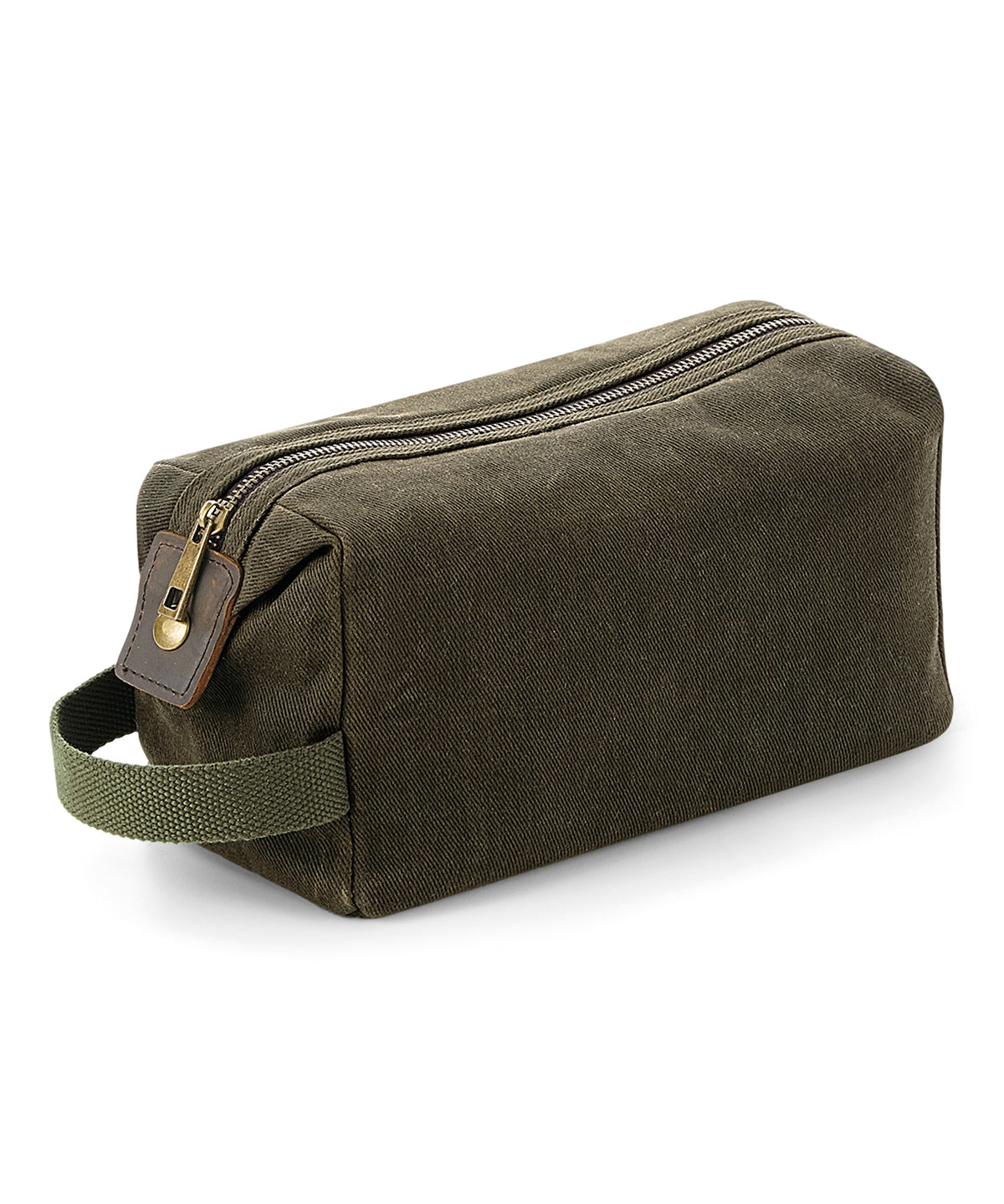 Quadra Heritage waxed canvas wash bag Olive Green