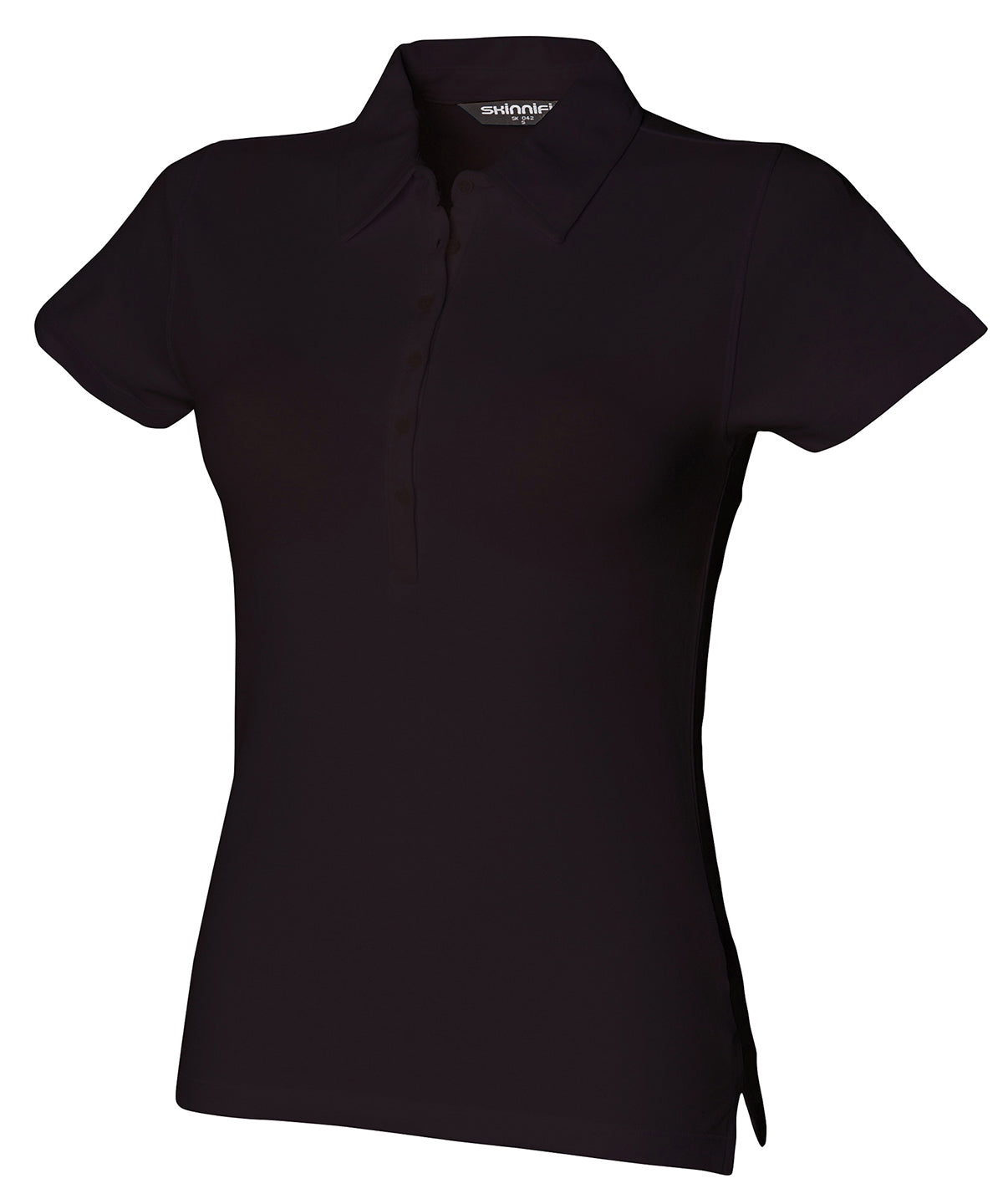 SF Clothing Women's short sleeve stretch polo Black