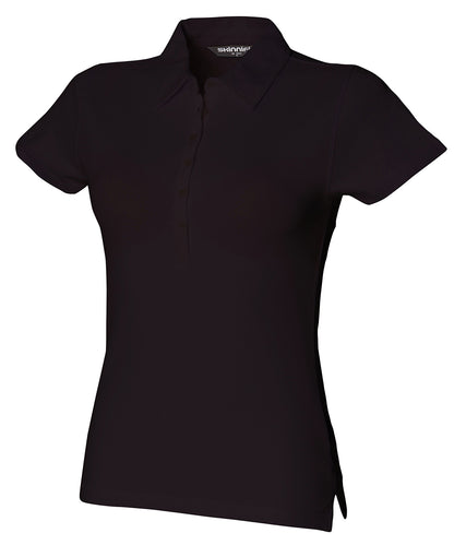 SF Clothing Women's short sleeve stretch polo Black