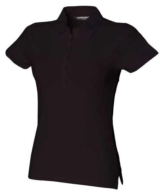 SF Clothing Women's short sleeve stretch polo Black