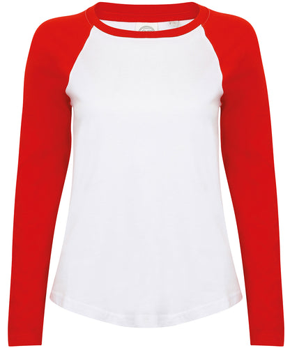 SF Clothing Kids long sleeve baseball T White/Red