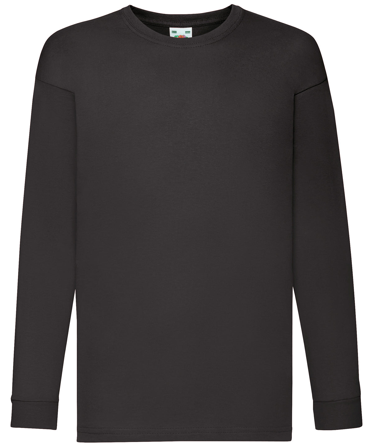 Fruit of the Loom Kids long sleeve valueweight T Black