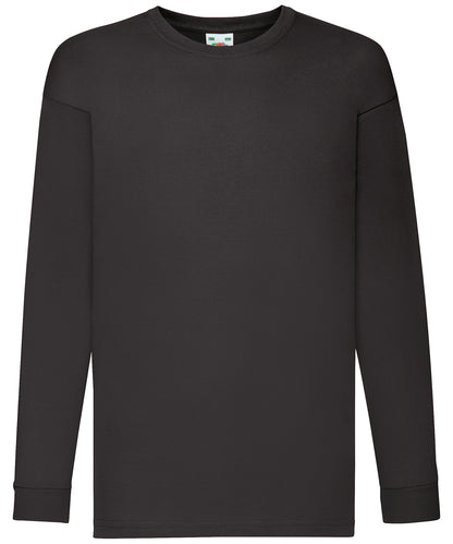 Fruit of the Loom Kids long sleeve valueweight T Black