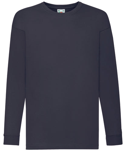 Fruit of the Loom Kids long sleeve valueweight T Deep Navy