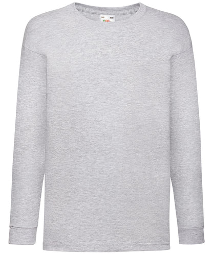 Fruit of the Loom Kids long sleeve valueweight T Heather Grey