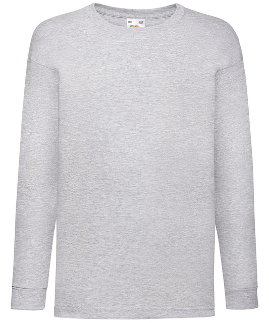Fruit of the Loom Kids long sleeve valueweight T Heather Grey
