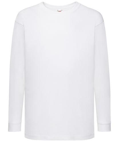 Fruit of the Loom Kids long sleeve valueweight T White