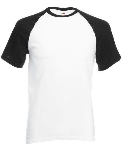 Fruit of the Loom Short sleeve baseball T White/Black*