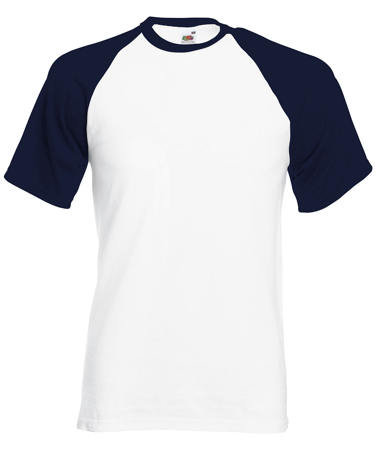 Fruit of the Loom Short sleeve baseball T White/Deep Navy*