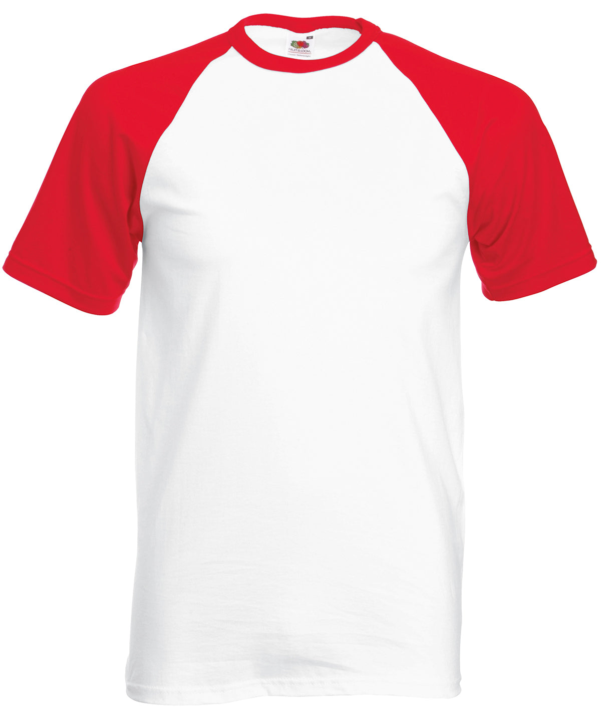 Fruit of the Loom Short sleeve baseball T White/Red*