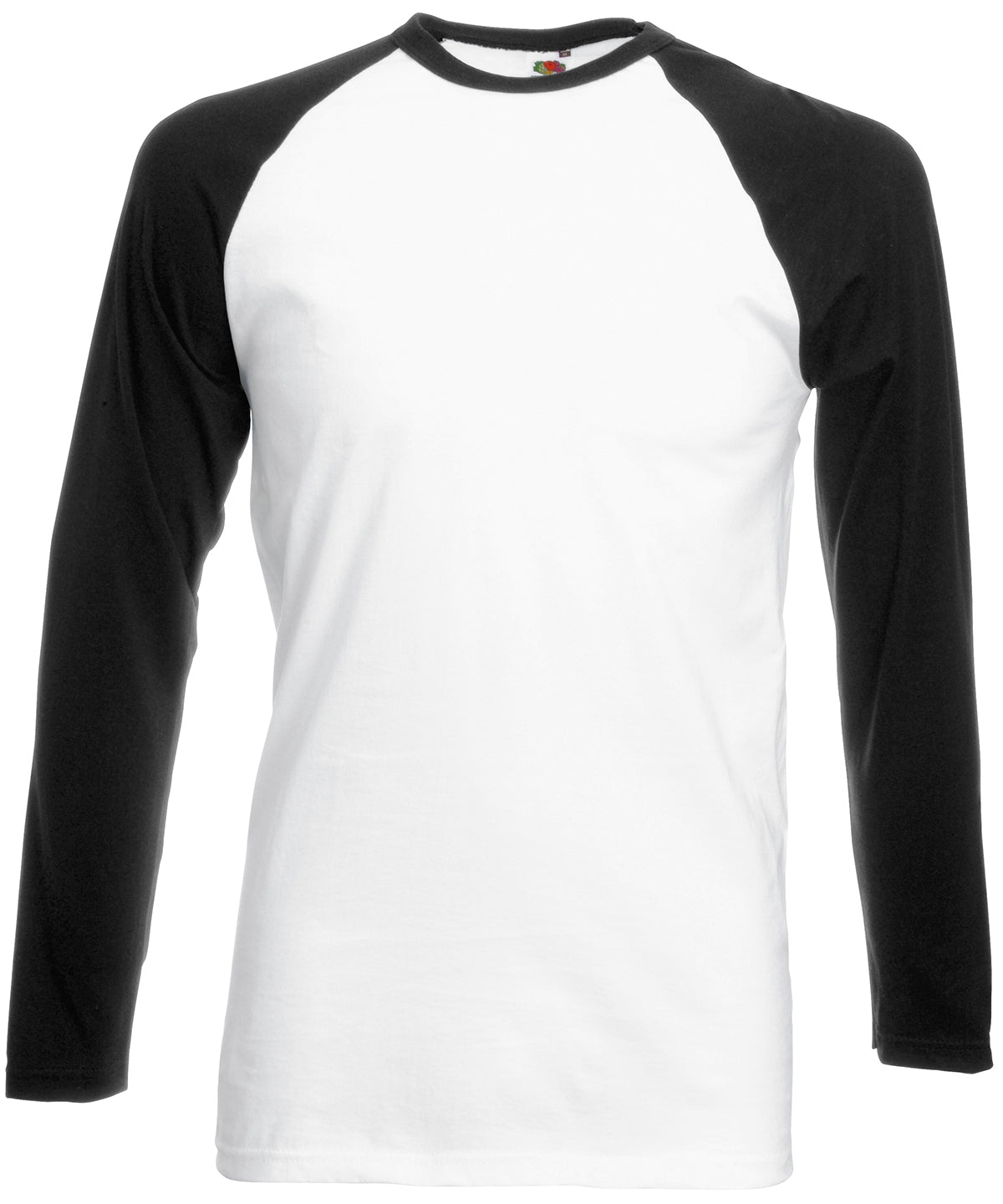 Fruit of the Loom Long sleeve baseball T White/Black*