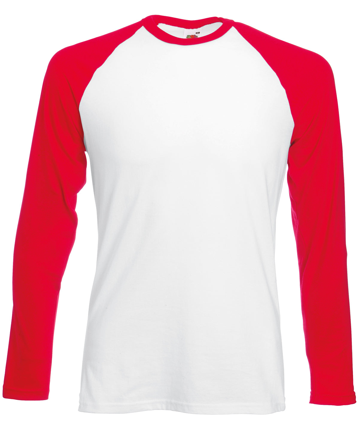 Fruit of the Loom Long sleeve baseball T White/Red*