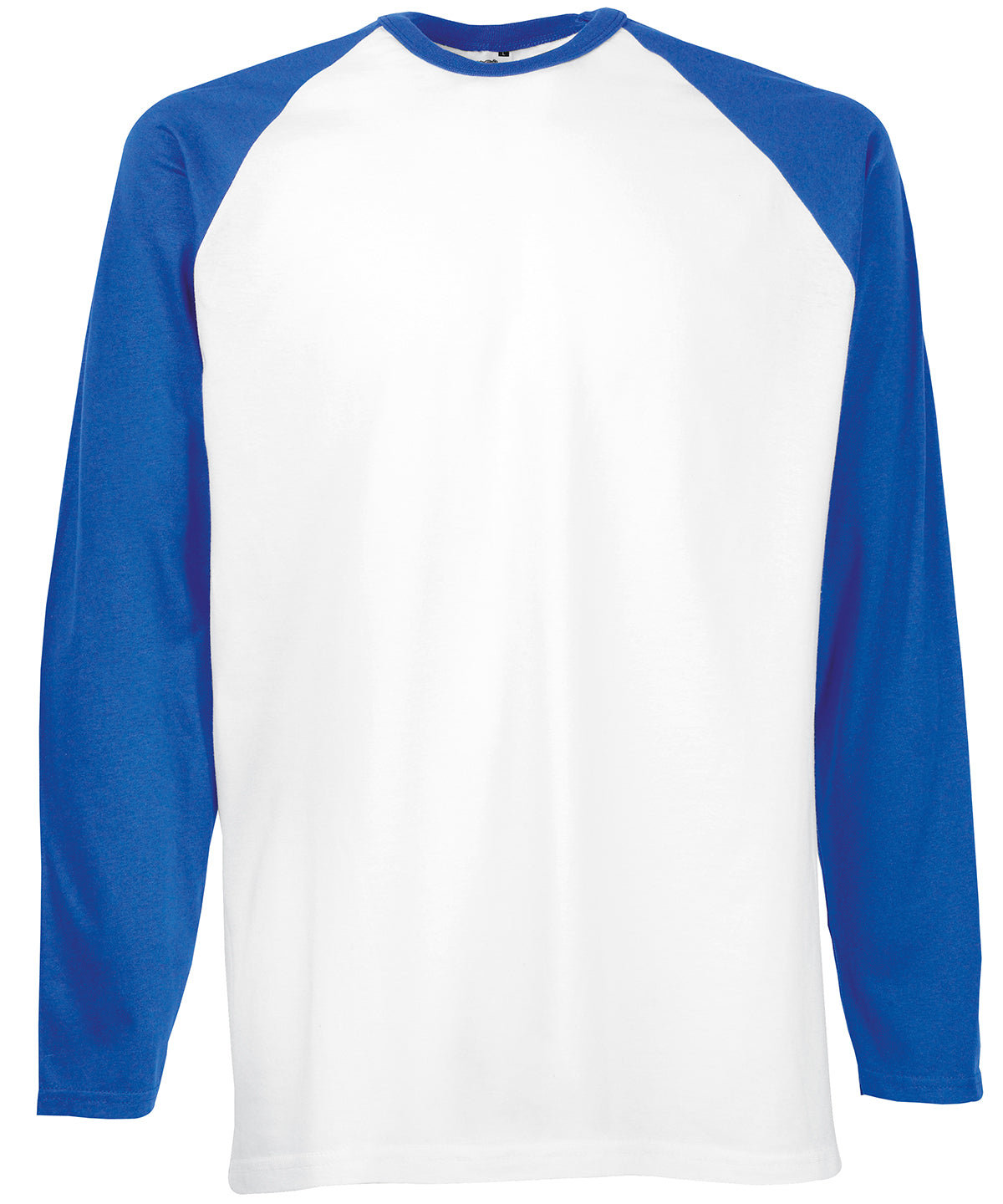 Fruit of the Loom Long sleeve baseball T White/Royal Blue*
