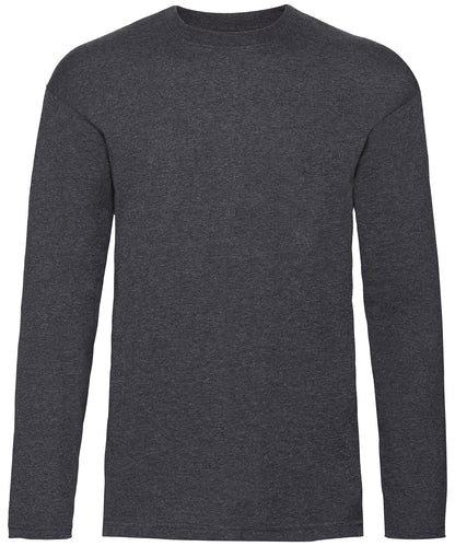 Fruit of the Loom Valueweight long sleeve T Dark Heather Grey