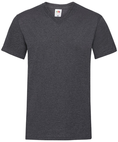 Fruit of the Loom Valueweight v-neck T Dark Heather Grey