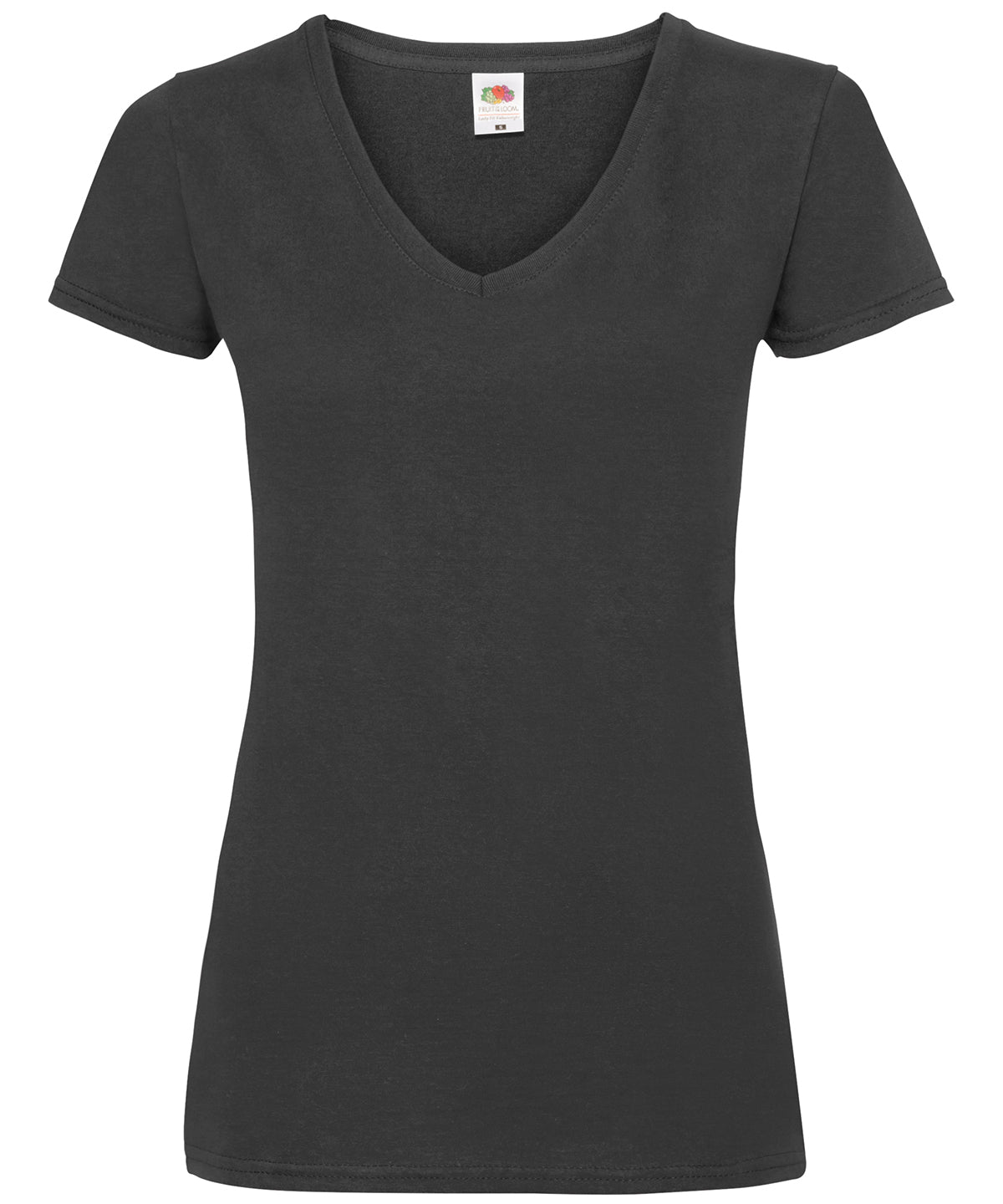 Fruit of the Loom Women's valueweight v-neck T Black