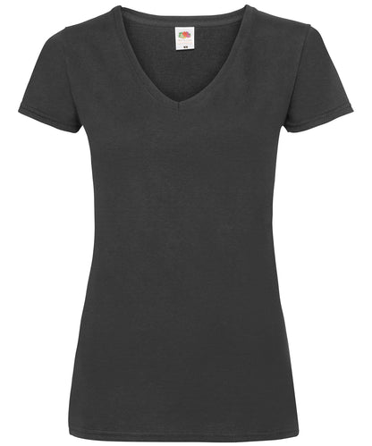 Fruit of the Loom Women's valueweight v-neck T Black