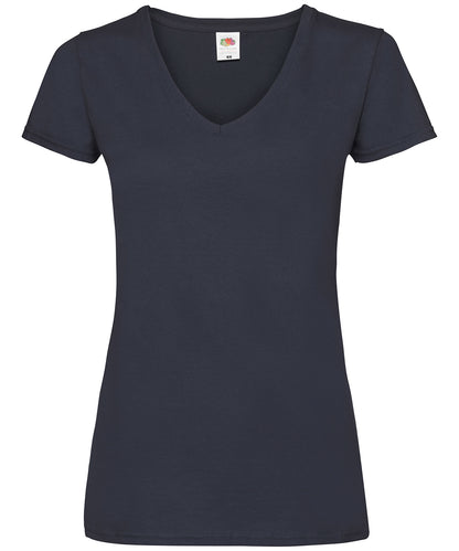 Fruit of the Loom Women's valueweight v-neck T Deep Navy