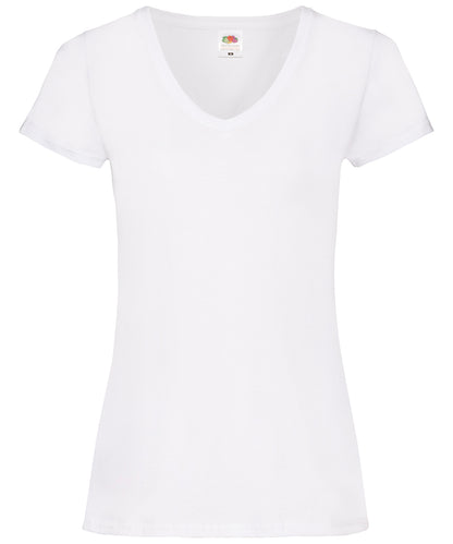 Fruit of the Loom Women's valueweight v-neck T White