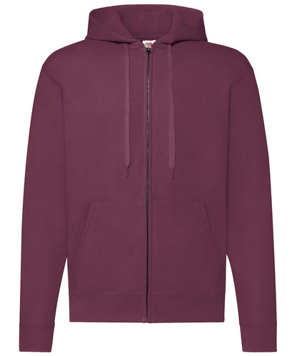 Fruit of the Loom Classic 80/20 hooded sweatshirt jacket Burgundy