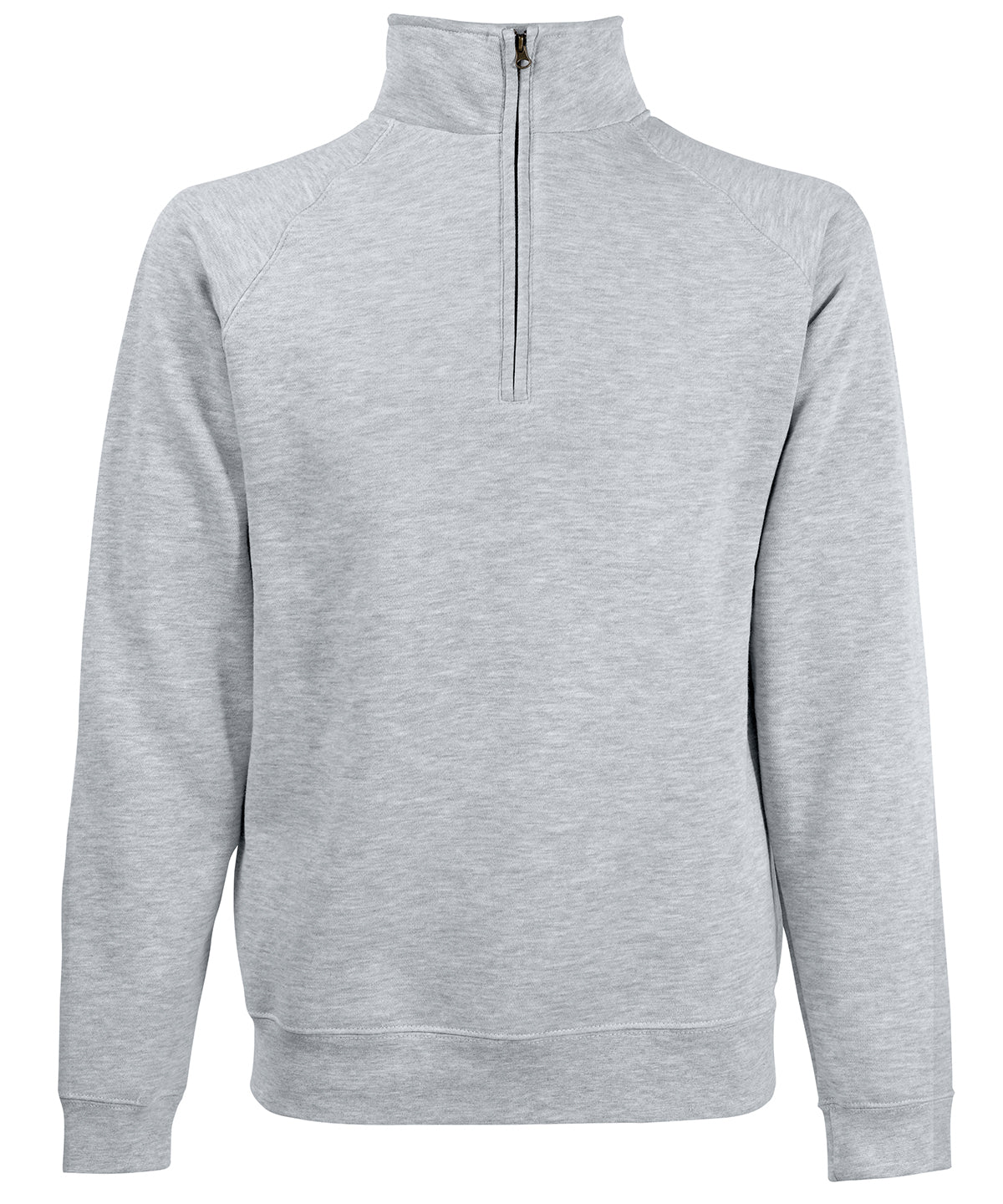 Fruit of the Loom Classic 80/20 zip neck sweatshirt Heather Grey