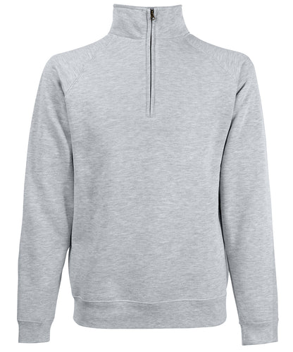 Fruit of the Loom Classic 80/20 zip neck sweatshirt Heather Grey