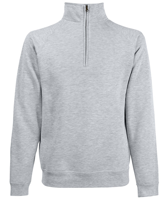 Fruit of the Loom Classic 80/20 zip neck sweatshirt Heather Grey