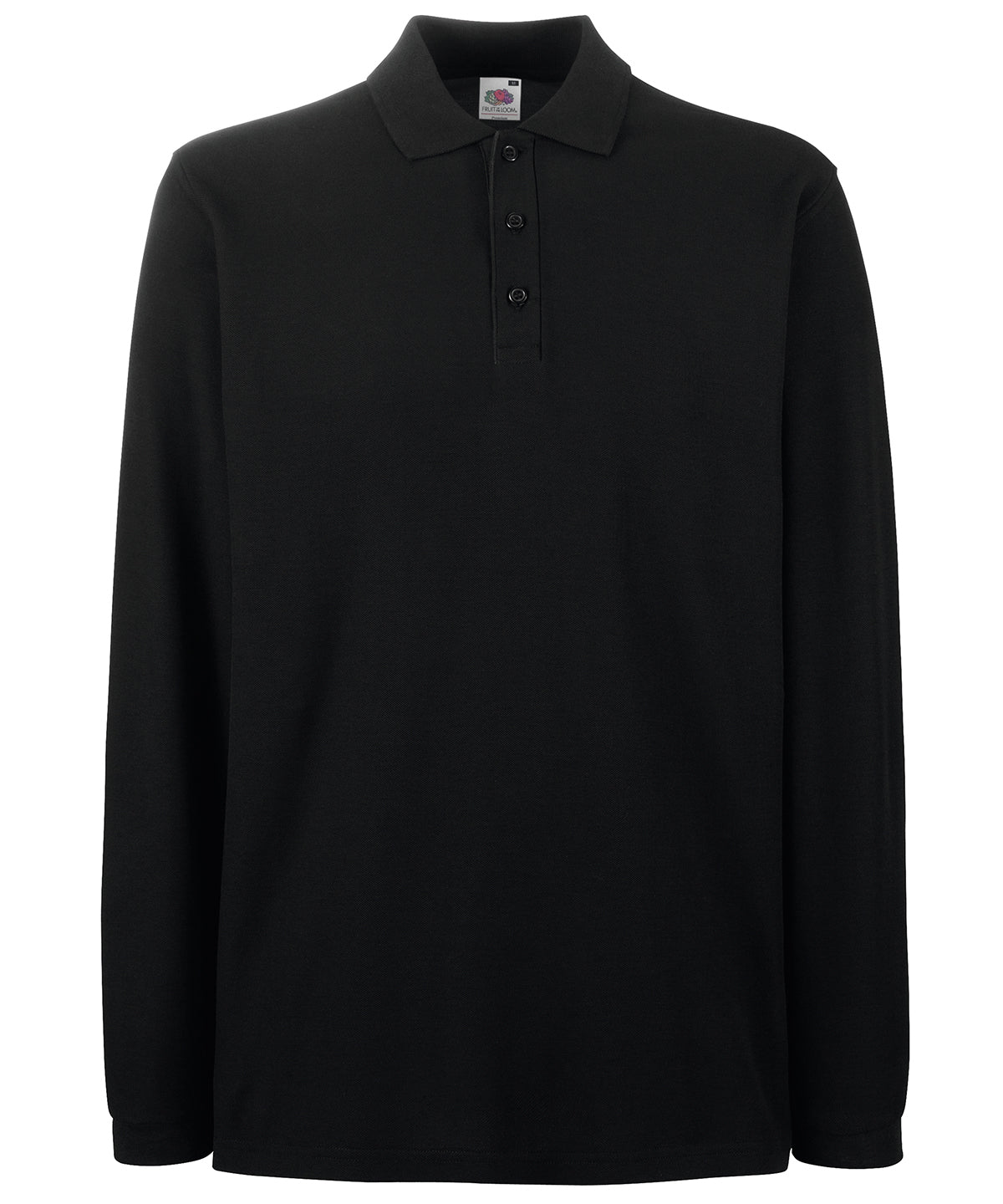 Fruit of the Loom Premium long sleeve polo Black