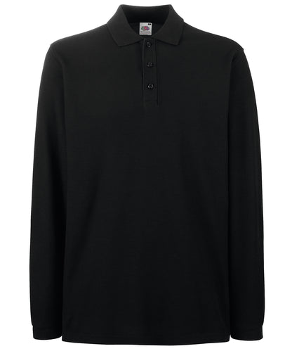 Fruit of the Loom Premium long sleeve polo Black