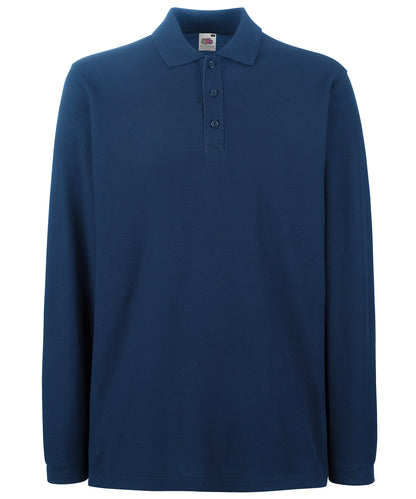 Fruit of the Loom Premium long sleeve polo Navy