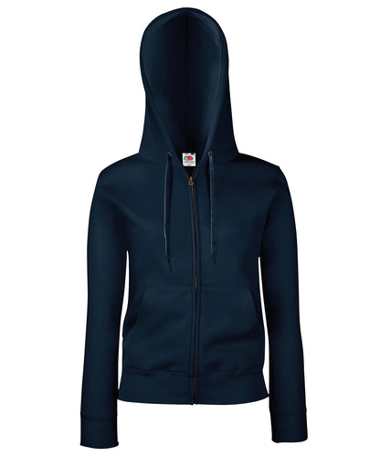 Fruit of the Loom Women's premium 70/30 hooded sweatshirt jacket Deep Navy