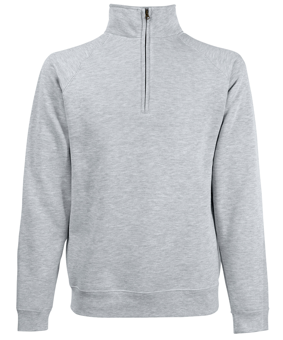 Fruit of the Loom Premium 70/30 zip-neck sweatshirt Heather Grey*