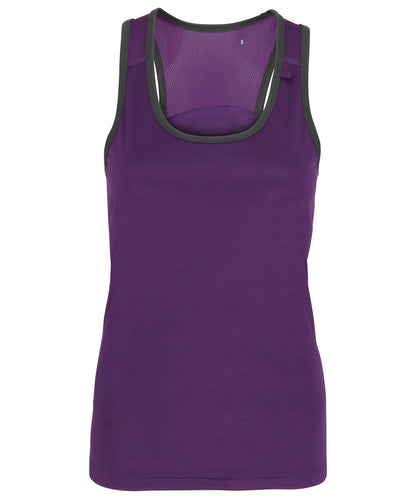 TriDri Women's TriDri® panelled fitness vest Purple/Charcoal