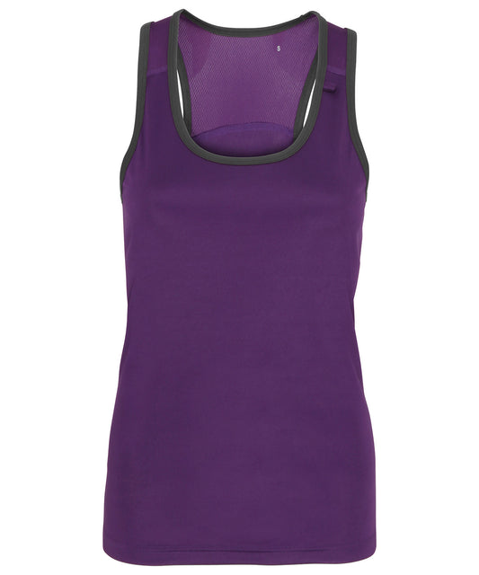 TriDri Women's TriDri® panelled fitness vest Purple/Charcoal