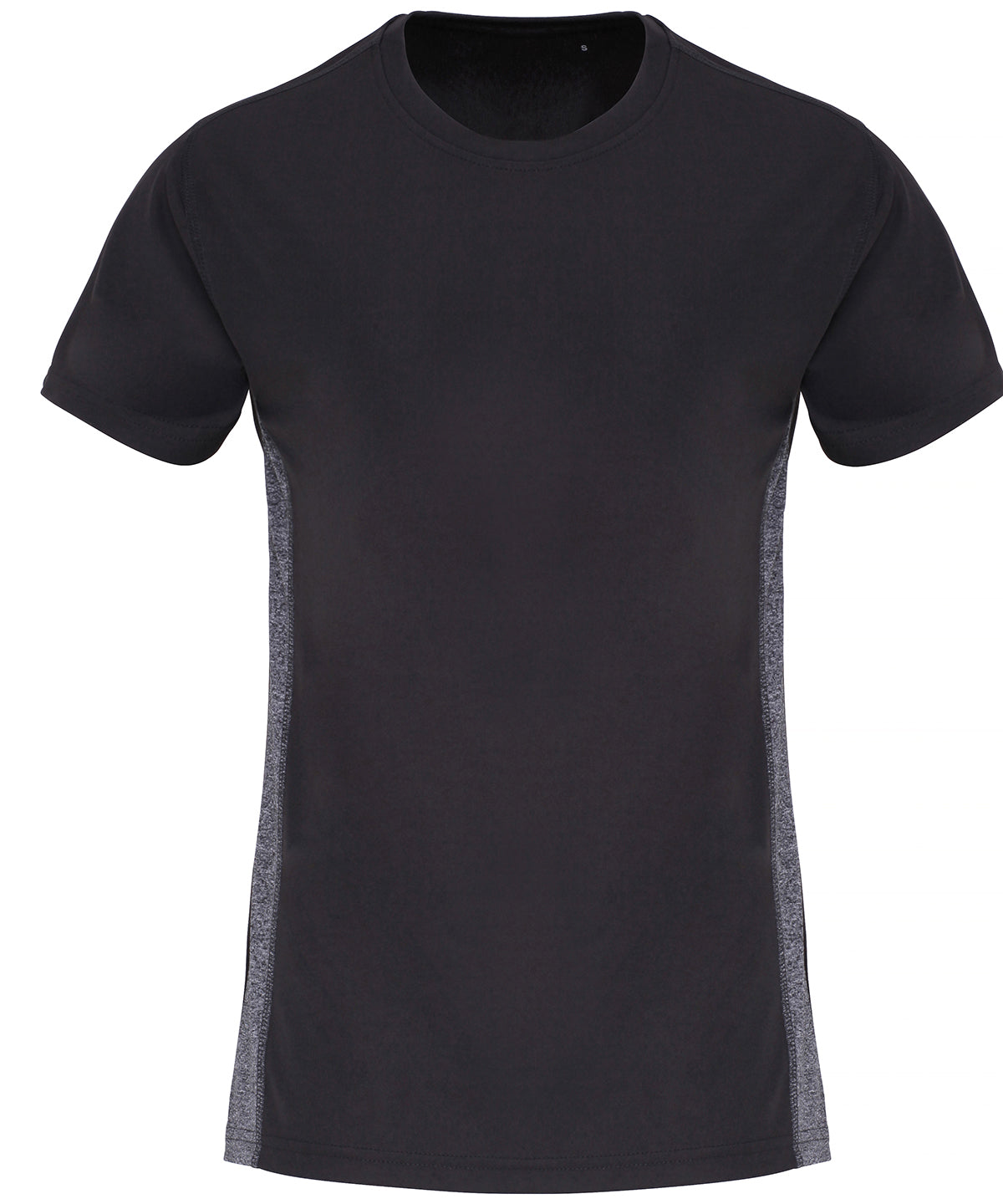 TriDri Women's TriDri® contrast panel performance t-shirt Charcoal/Black Melange