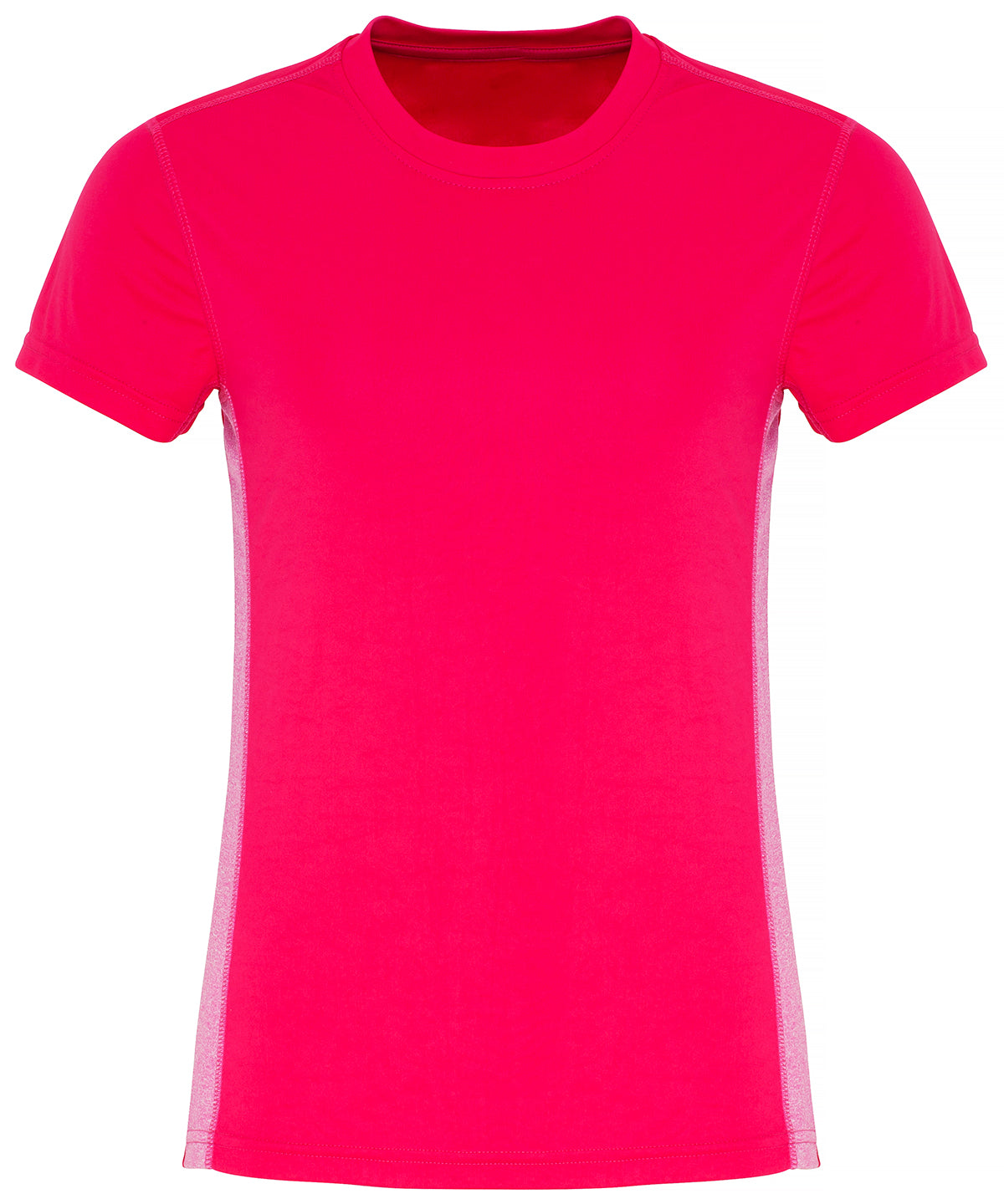 TriDri Women's TriDri® contrast panel performance t-shirt Hot Pink/Pink Melange