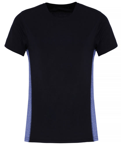 TriDri Women's TriDri® contrast panel performance t-shirt French Navy/Blue Melange