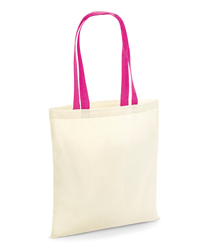 Westford Mill Bag for life - contrast handles Natural/Fuchsia