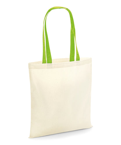 Westford Mill Bag for life - contrast handles Natural/Lime Green