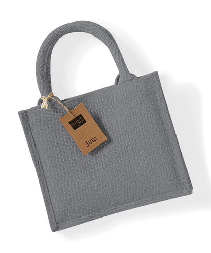 Westford Mill Jute mini gift bag Graphite Grey/Graphite Grey