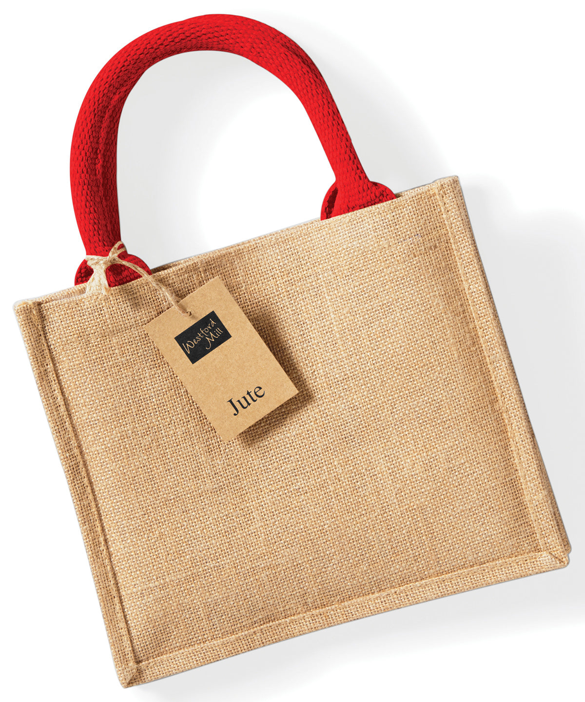 Westford Mill Jute mini gift bag Natural/Bright Red