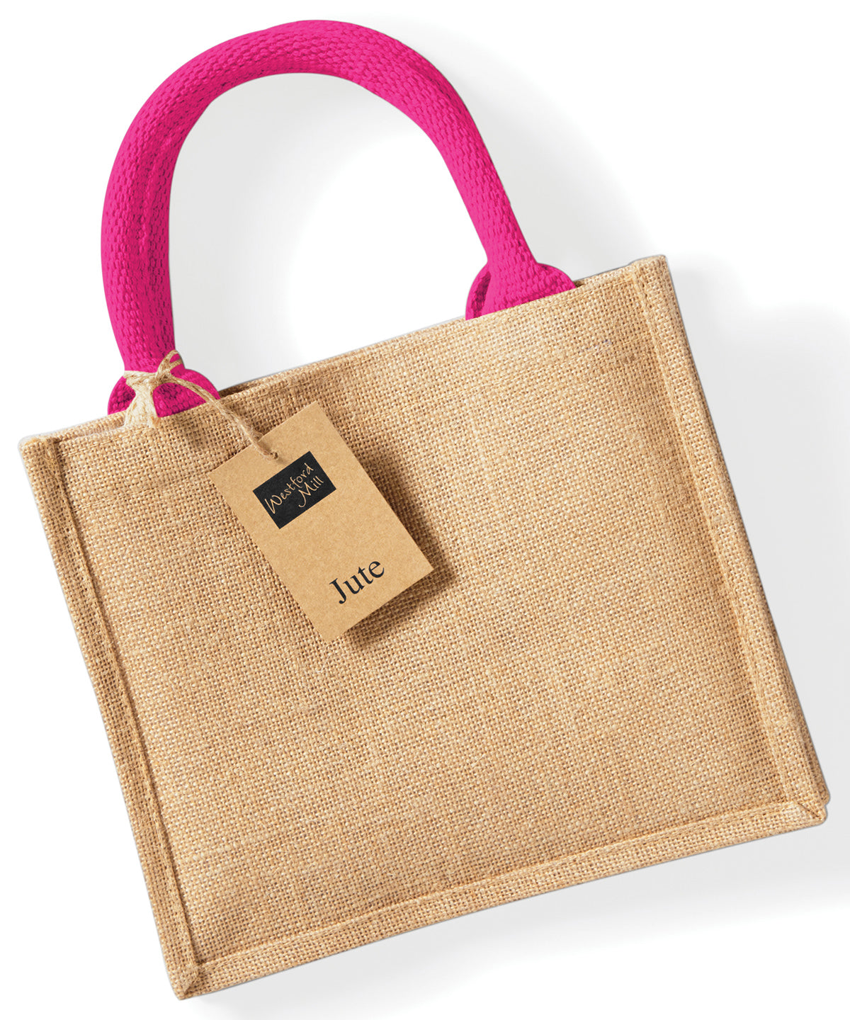 Westford Mill Jute mini gift bag Natural/Fuchsia