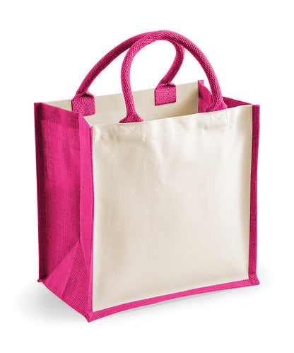 Westford Mill Printers midi jute tote Fuchsia