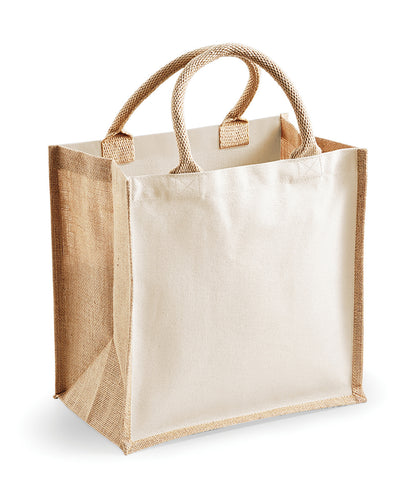 Westford Mill Printers midi jute tote Natural